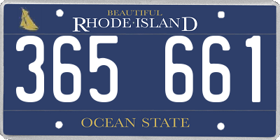 RI license plate 365661