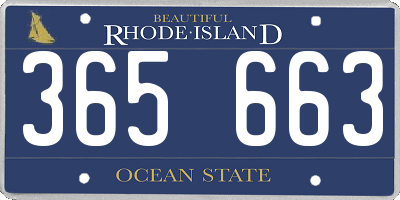 RI license plate 365663