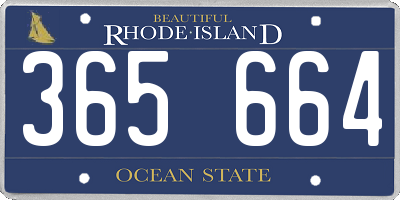 RI license plate 365664