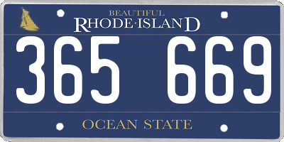 RI license plate 365669