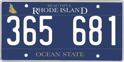 RI license plate 365681