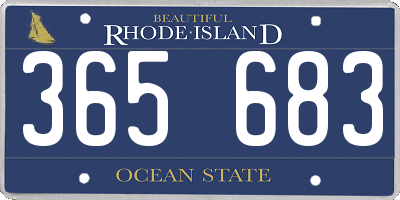 RI license plate 365683