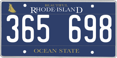 RI license plate 365698