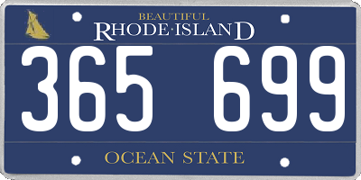 RI license plate 365699