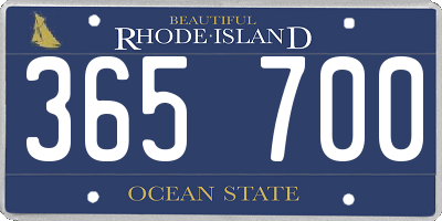 RI license plate 365700