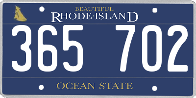 RI license plate 365702