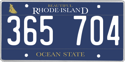 RI license plate 365704
