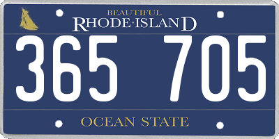 RI license plate 365705