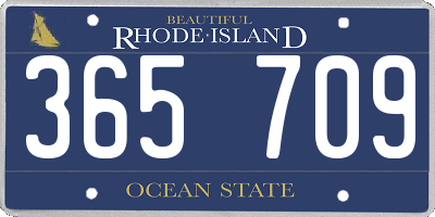 RI license plate 365709