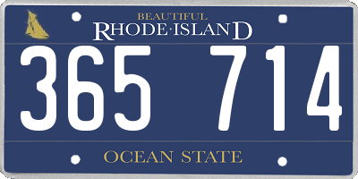 RI license plate 365714