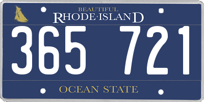 RI license plate 365721
