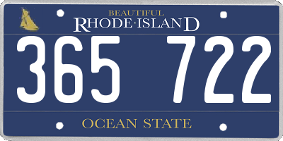 RI license plate 365722