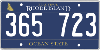 RI license plate 365723