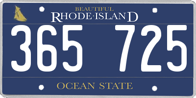 RI license plate 365725