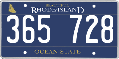RI license plate 365728