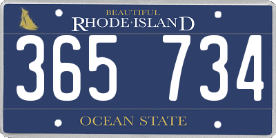 RI license plate 365734