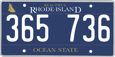 RI license plate 365736