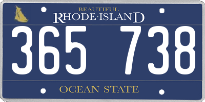 RI license plate 365738