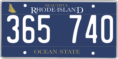 RI license plate 365740