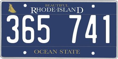 RI license plate 365741