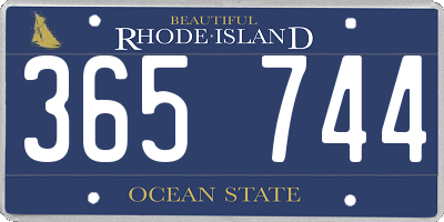 RI license plate 365744