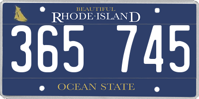 RI license plate 365745