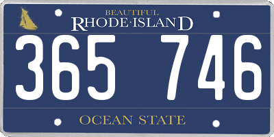 RI license plate 365746