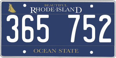 RI license plate 365752