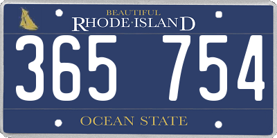 RI license plate 365754