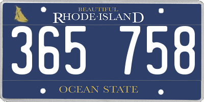 RI license plate 365758
