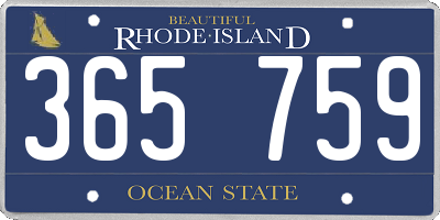 RI license plate 365759