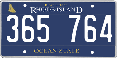 RI license plate 365764