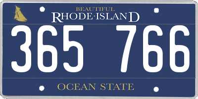 RI license plate 365766