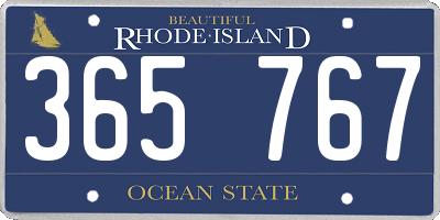 RI license plate 365767