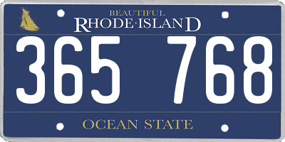RI license plate 365768