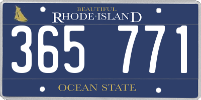 RI license plate 365771