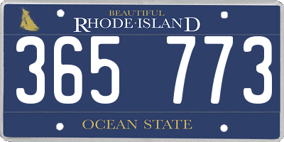 RI license plate 365773