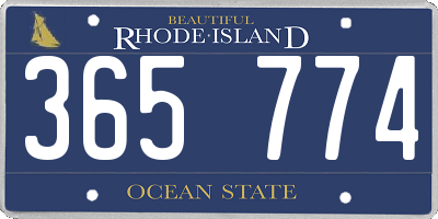 RI license plate 365774