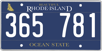 RI license plate 365781