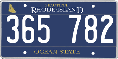 RI license plate 365782
