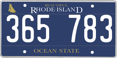 RI license plate 365783