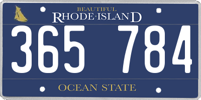 RI license plate 365784
