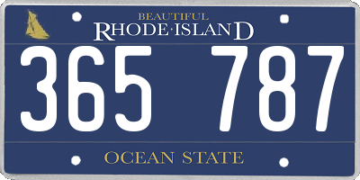 RI license plate 365787