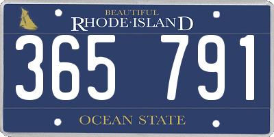 RI license plate 365791