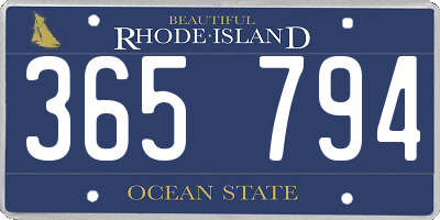 RI license plate 365794