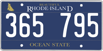 RI license plate 365795