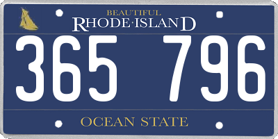 RI license plate 365796