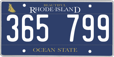 RI license plate 365799