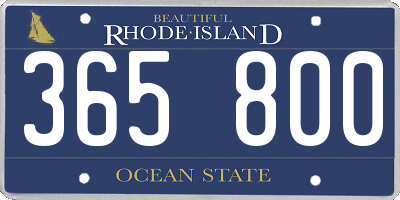 RI license plate 365800