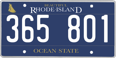 RI license plate 365801